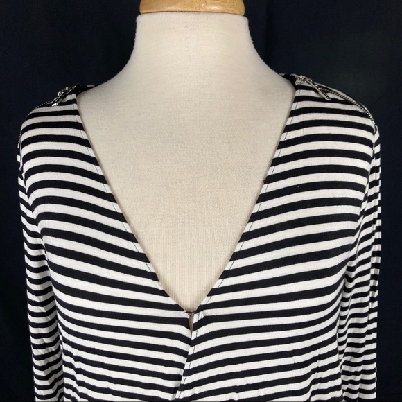 Michael by Michael Kors womens striped criss cross blouse - Picture 2 of 10